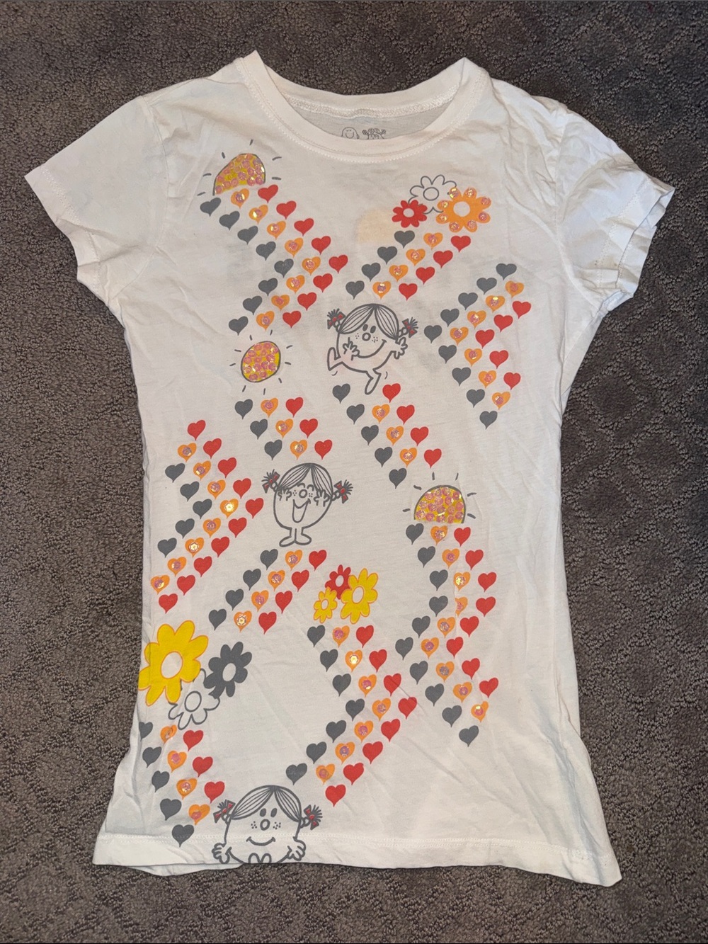 Vintage Girls Little Miss Sunshine Tee with Sequins